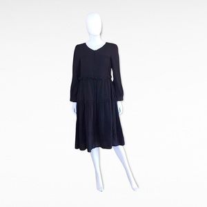 The Korner Boho Chic Peasant Black Dress